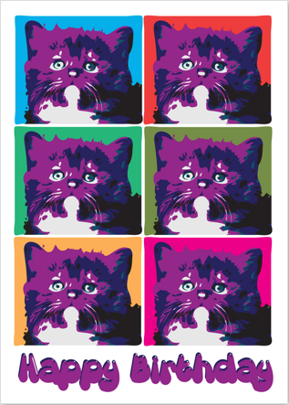 Kitten pop Art Birthday